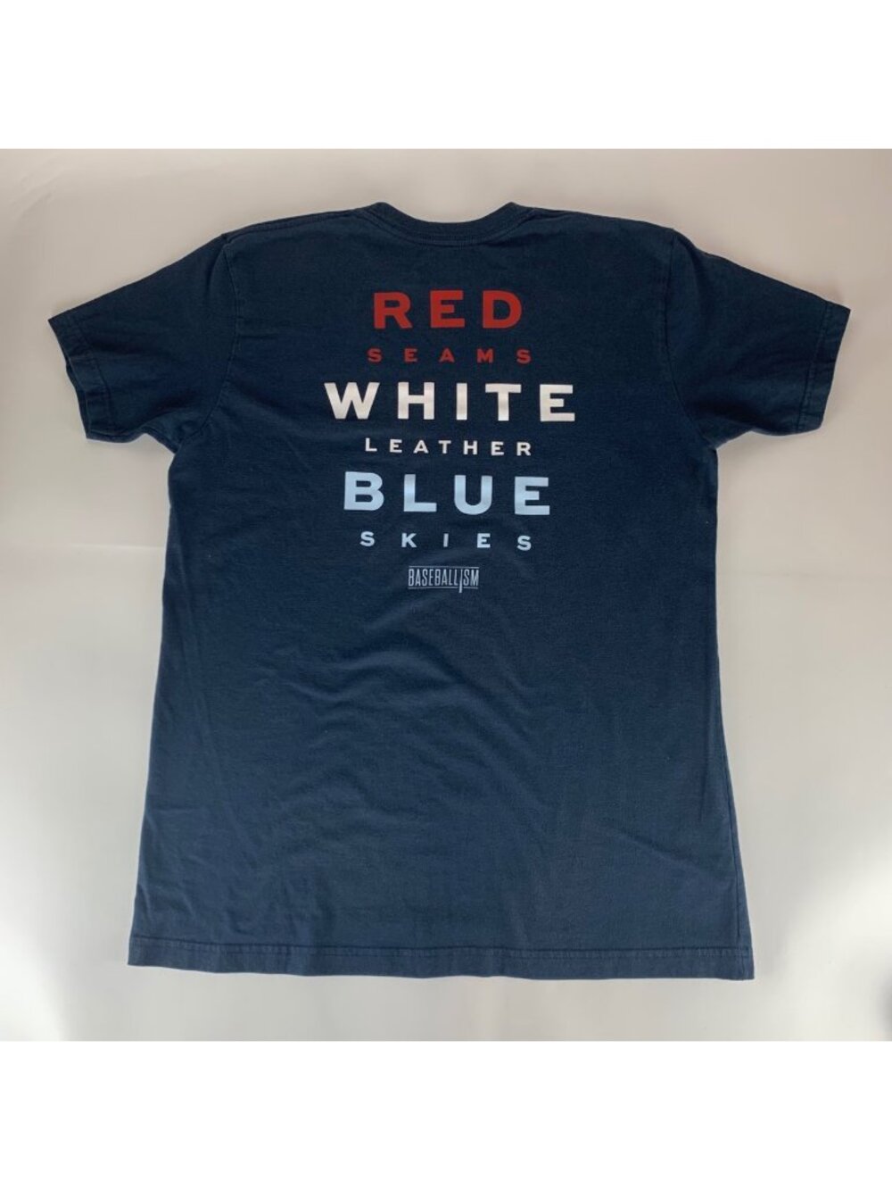 Baseballism Red White Blue Patriotic Short Sleeve Crewneck Shirt Mens Large